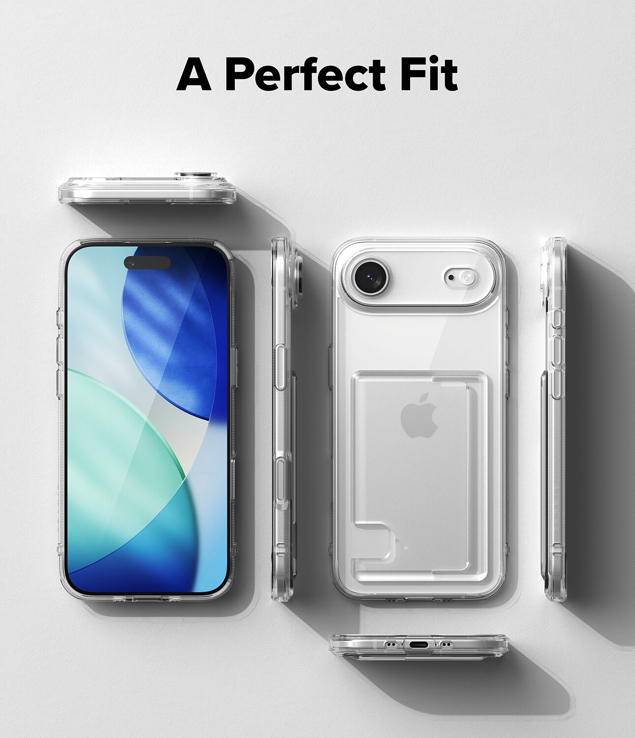 iPhone 17 Air Fusion cover med kortholder, Gennemsigtig