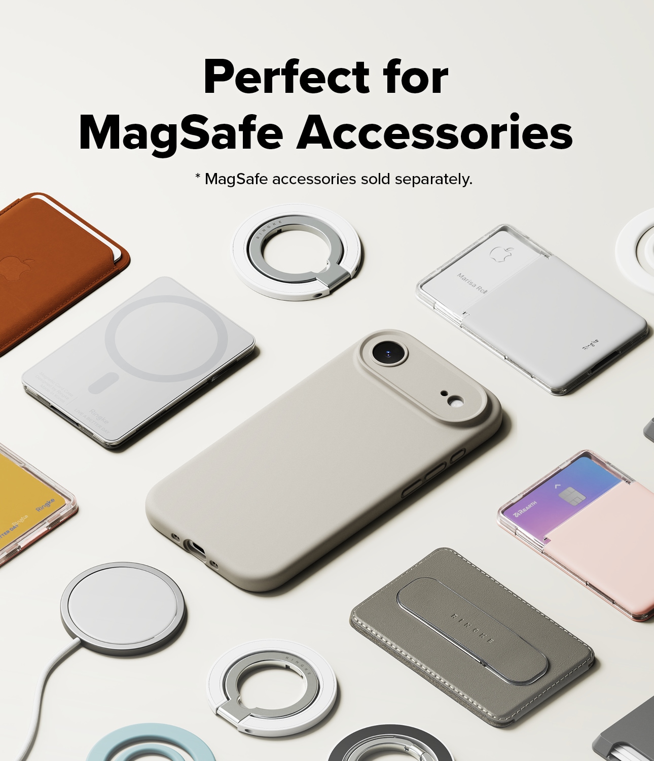 iPhone 17 Air MagSafe silikonecover, Stone