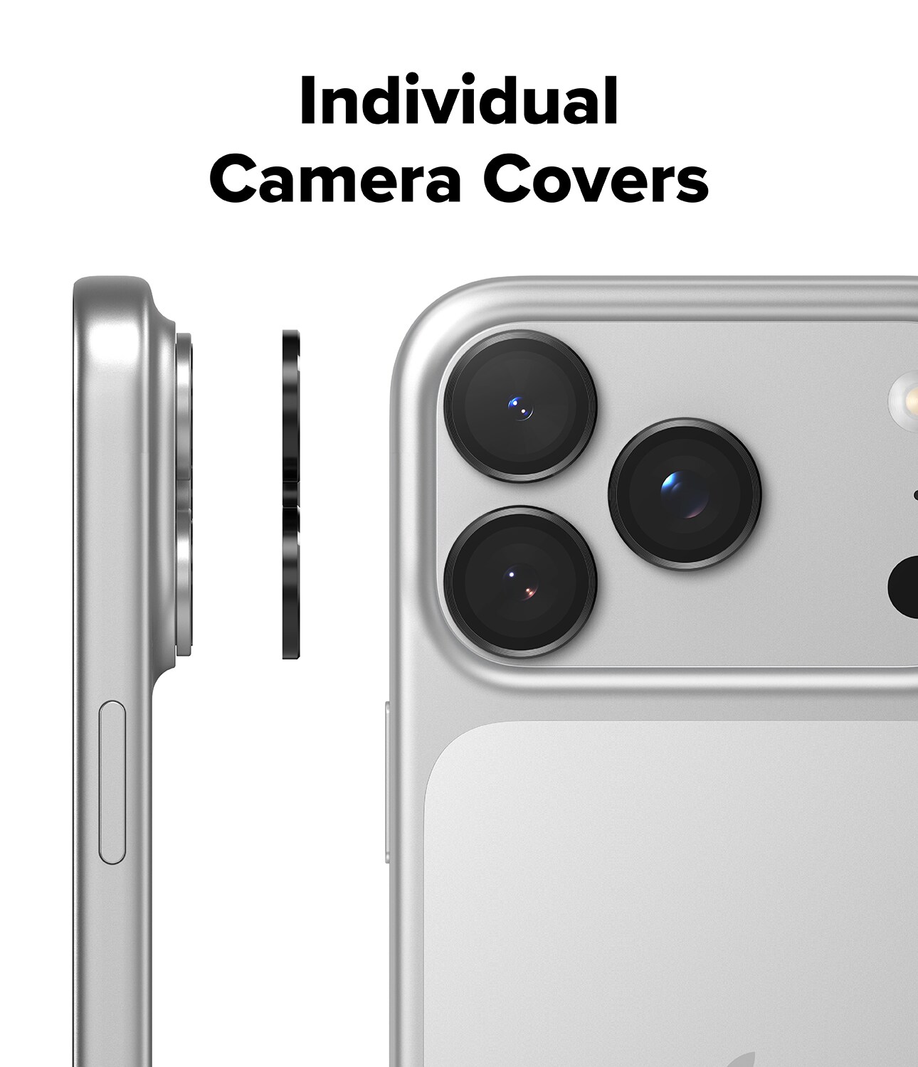 iPhone 17 Pro 2-pak linsebeskyttere med aluminiumsramme, Sort