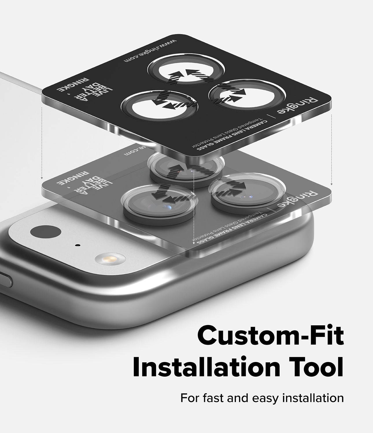 iPhone 17 Pro 2-pak linsebeskyttere med aluminiumsramme, Sort
