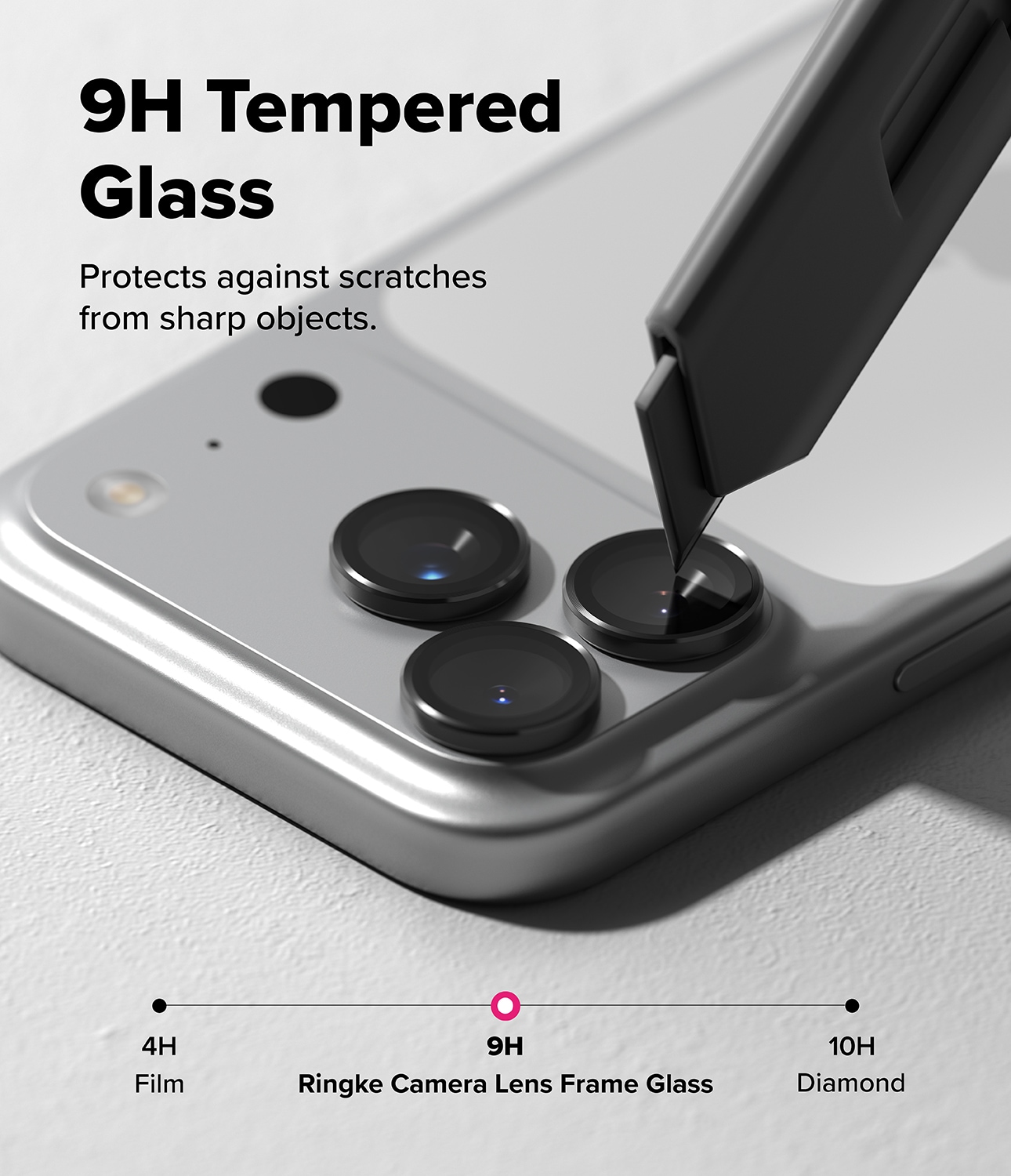 iPhone 17 Pro 2-pak linsebeskyttere med aluminiumsramme, Sort