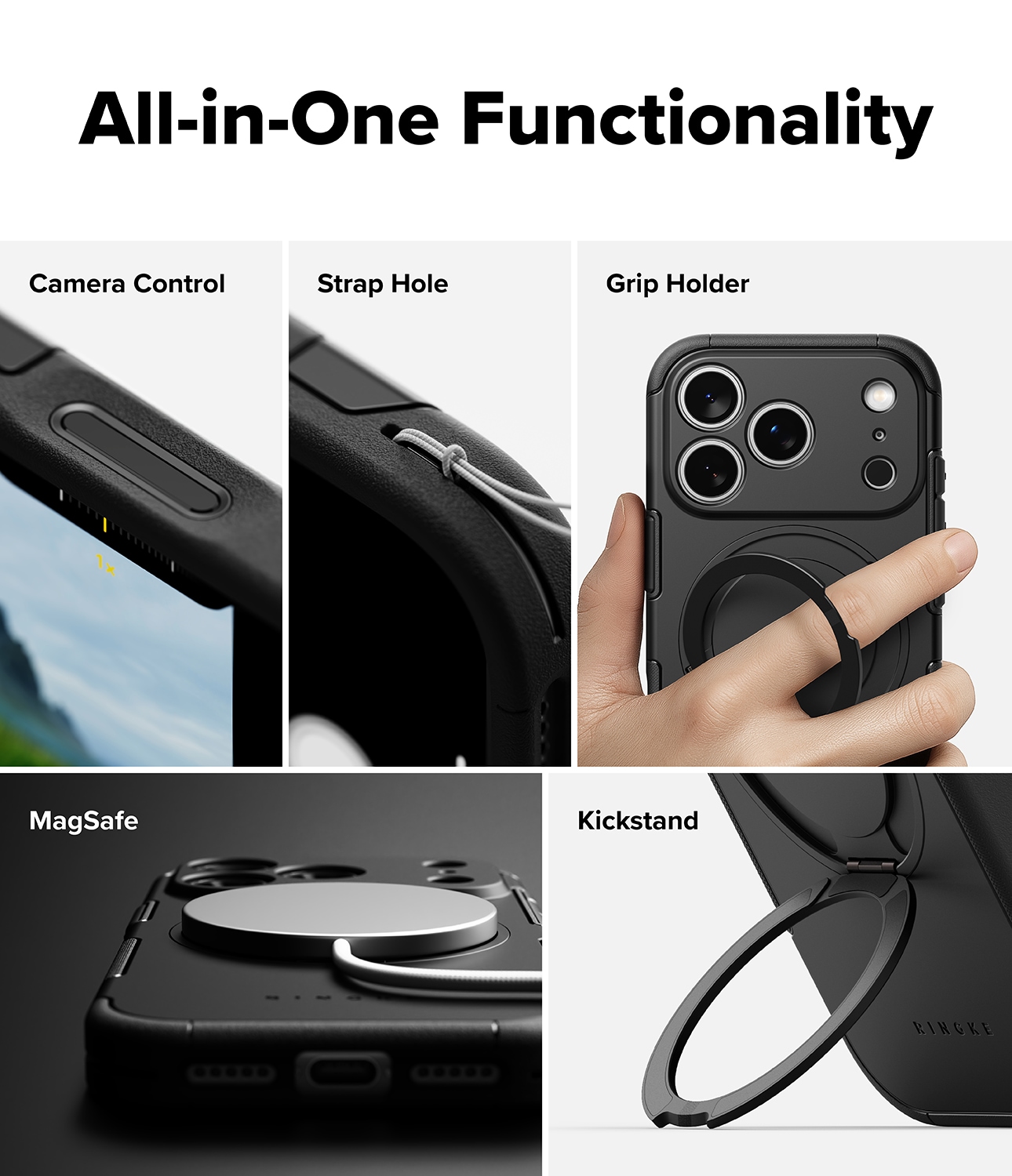 iPhone 17 Pro Alles magnetiske cover, Sort