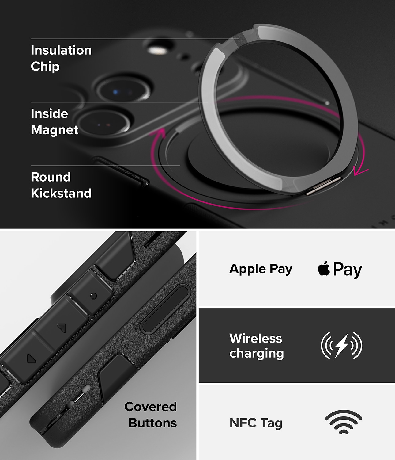 iPhone 17 Pro Alles magnetiske cover, Sort