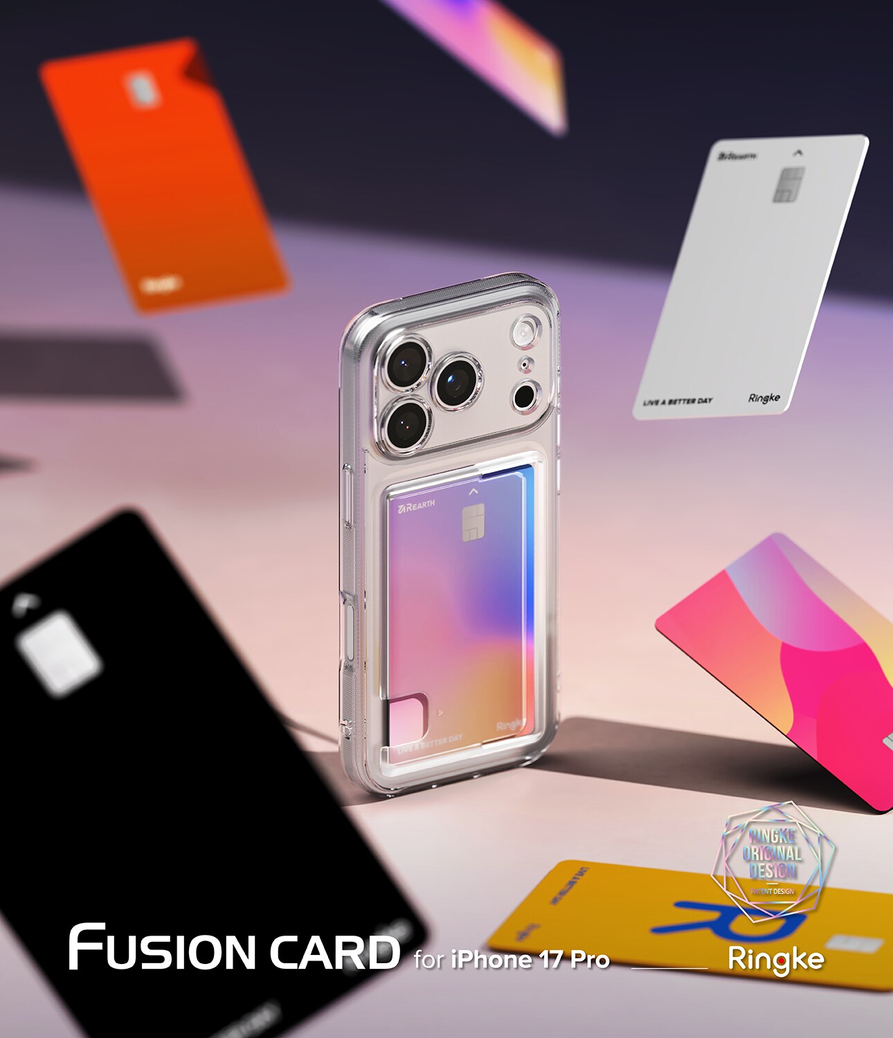iPhone 17 Pro Max Fusion cover med kortholder, Gennemsigtig