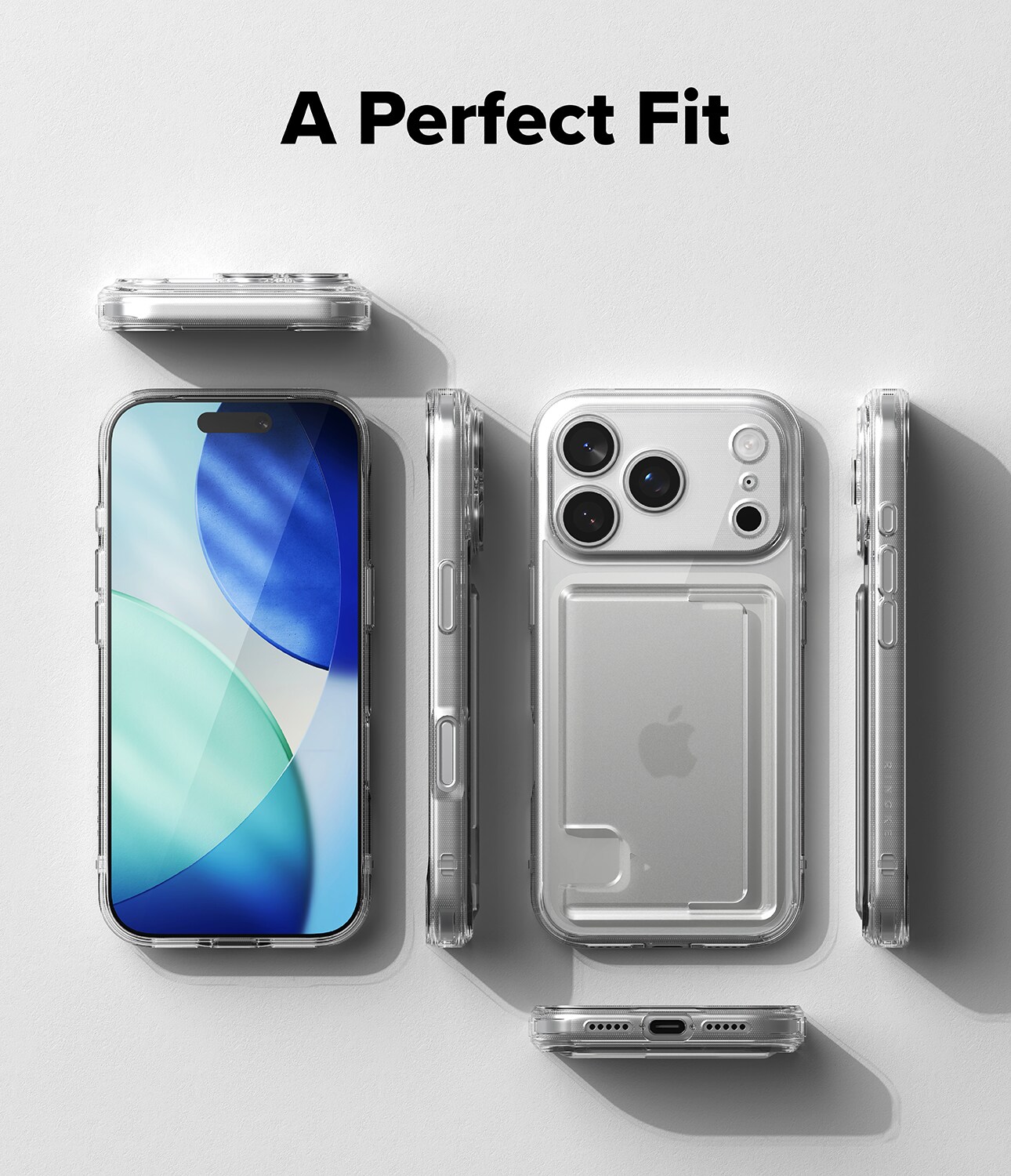 iPhone 17 Pro Max Fusion cover med kortholder, Gennemsigtig