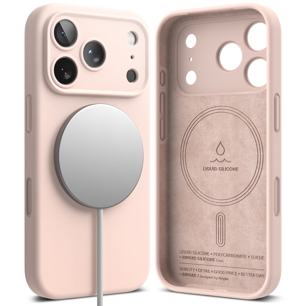 iPhone 17 Pro MagSafe silikonecover, Pink Sand