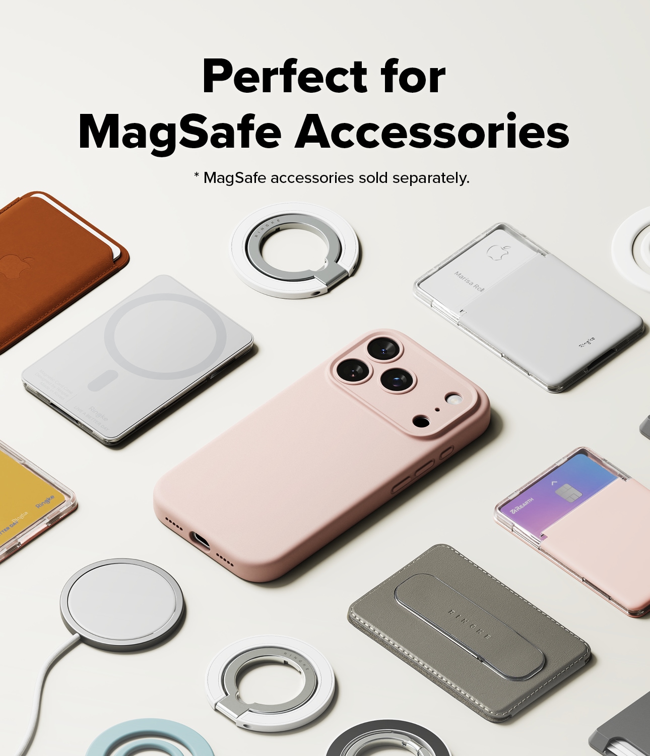 iPhone 17 Pro MagSafe silikonecover, Pink Sand