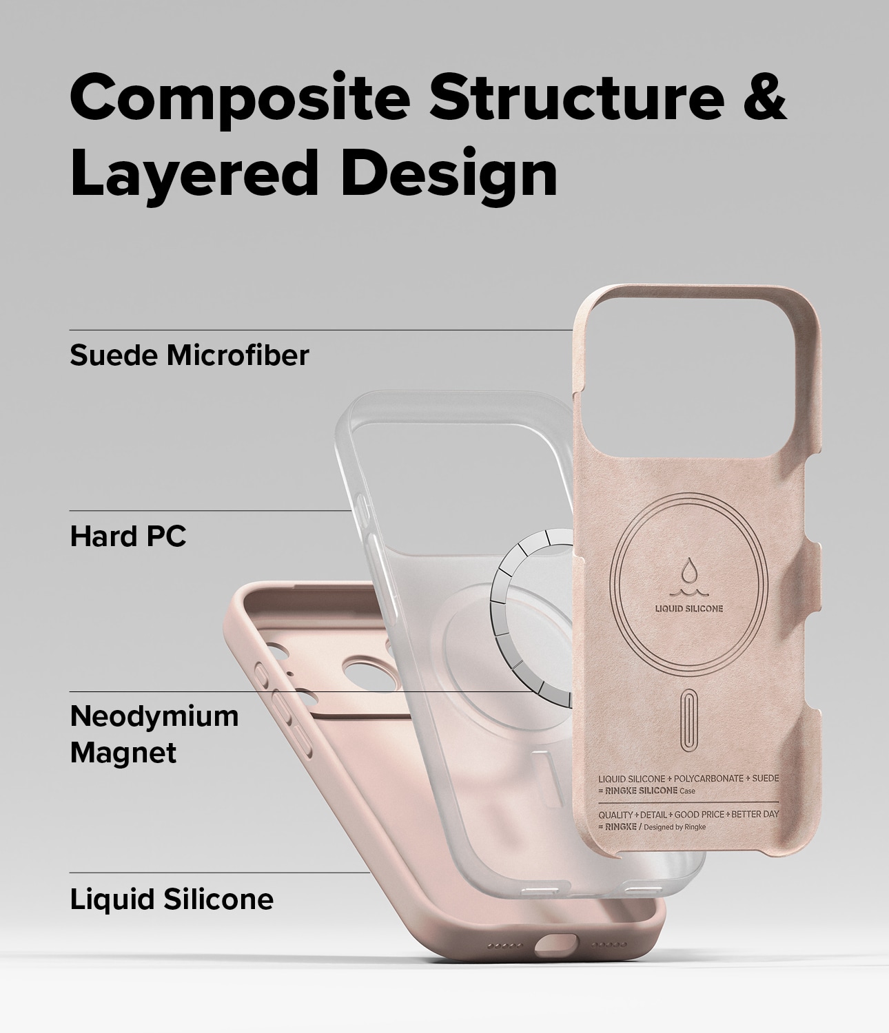 iPhone 17 Pro MagSafe silikonecover, Pink Sand