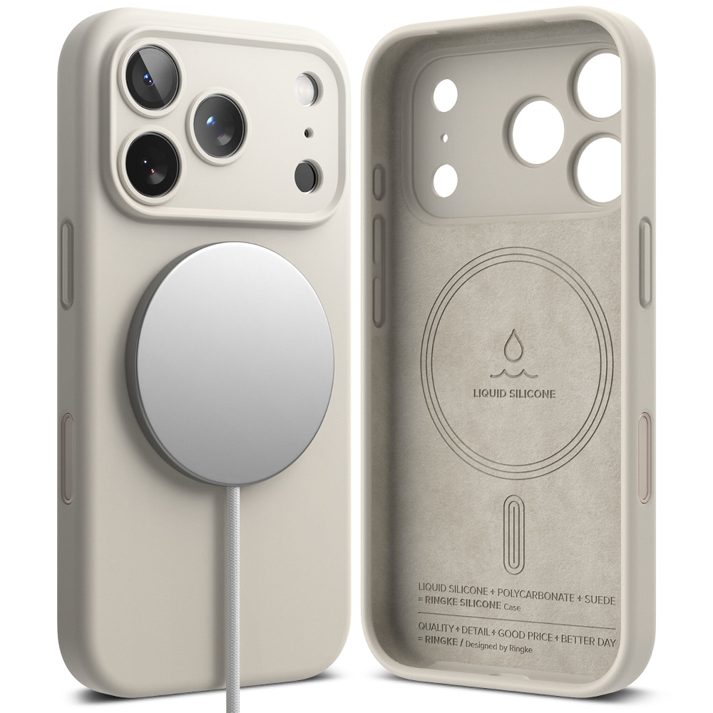 iPhone 17 Pro MagSafe silikonecover, Stone