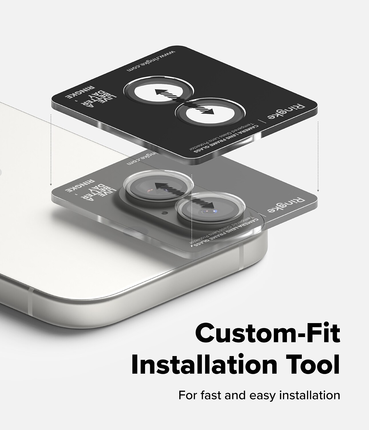 iPhone 17 2-pak linsebeskyttere med aluminiumsramme, Sort