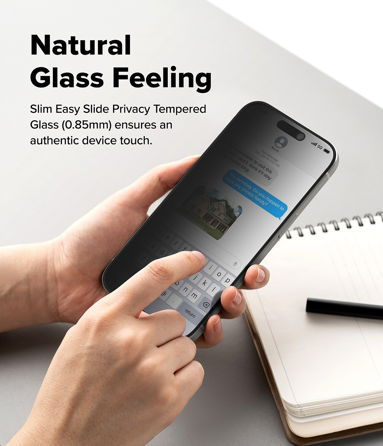 iPhone 17 Anti-spy skærmbeskytter i glas med monteringsramme (2-pak)