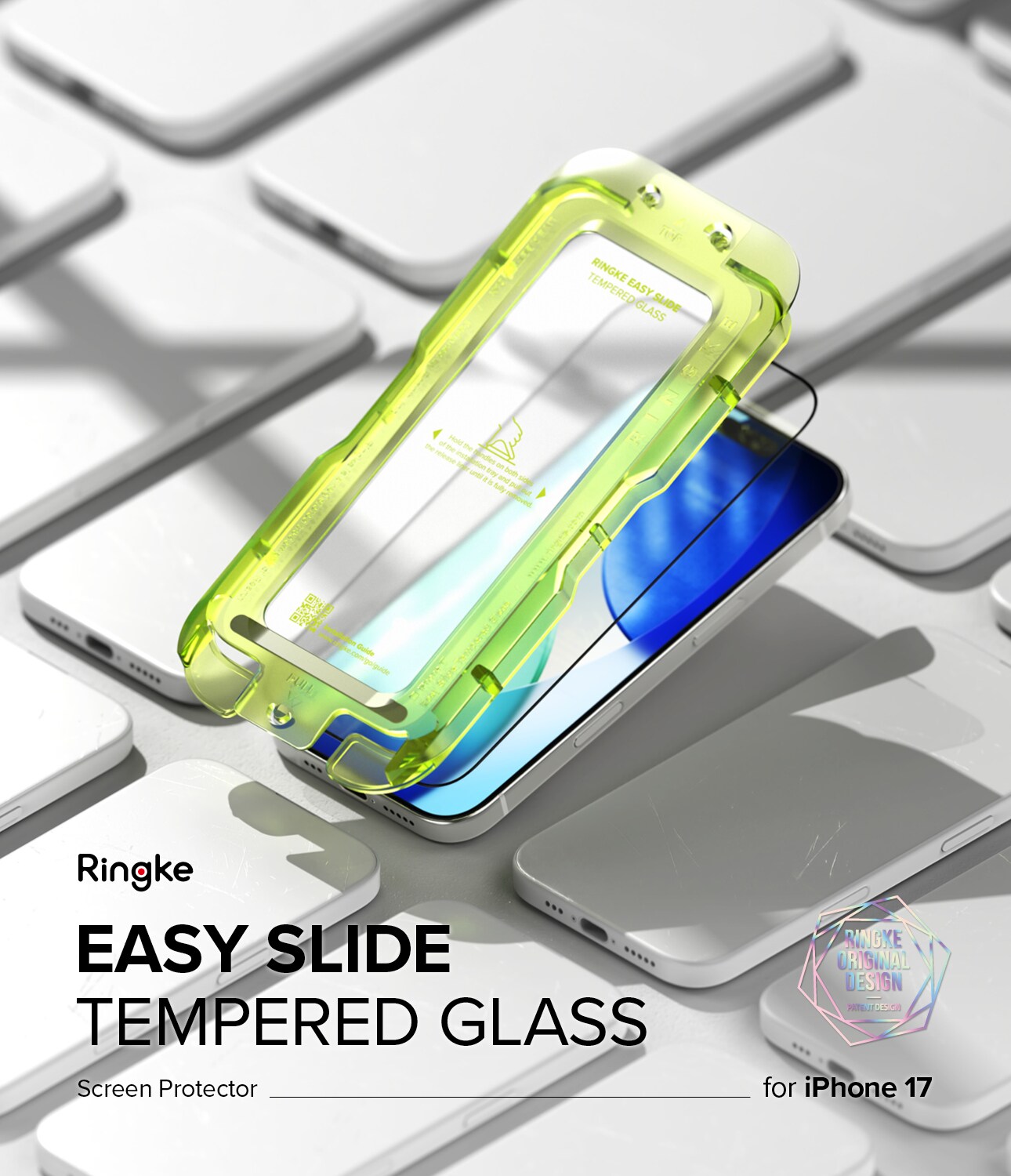 iPhone 17 Skærmbeskytter i glas med monteringsramme (2-pak)