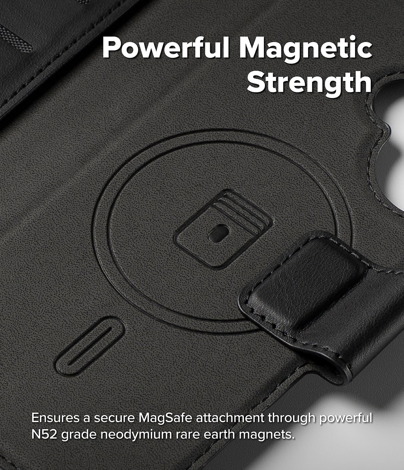 iPhone 17 Folio Grip Wallet Magnetic, Sort