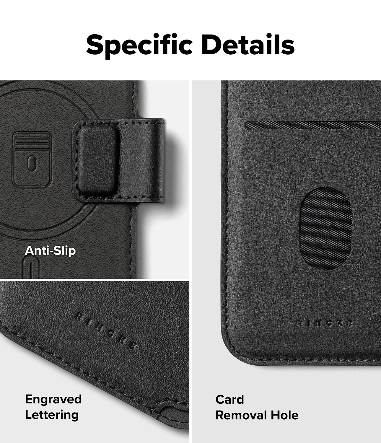 iPhone 17 Folio Grip Wallet Magnetic, Sort