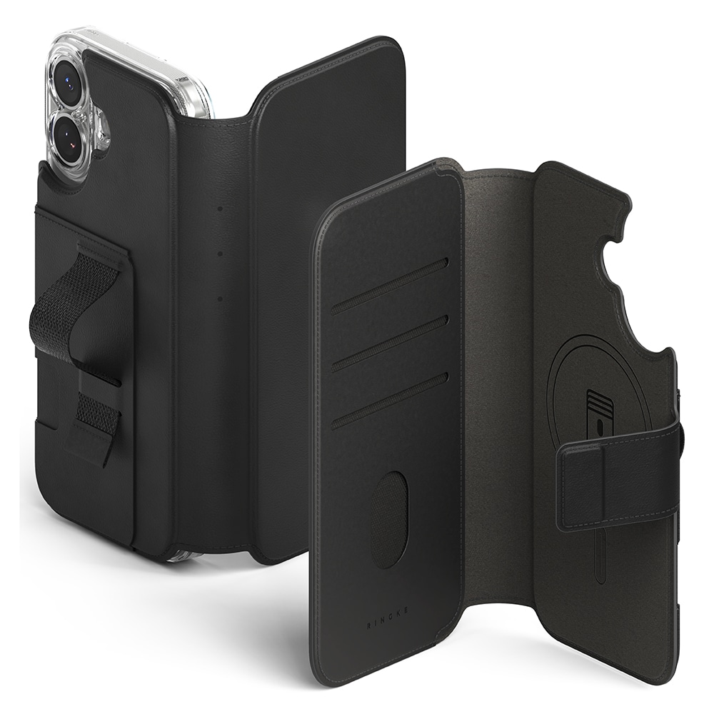 iPhone 17 Folio Grip Wallet Magnetic, Sort