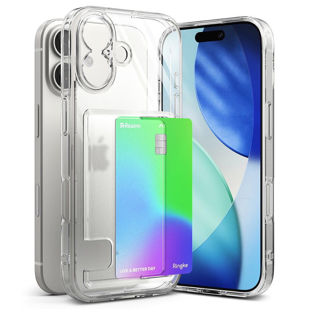 iPhone 17 Fusion cover med kortholder, Gennemsigtig