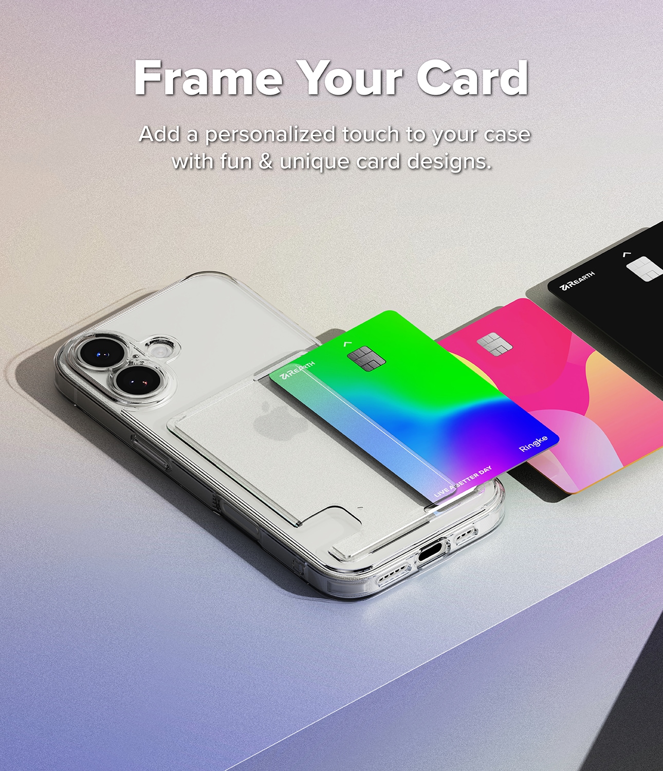 iPhone 17 Fusion cover med kortholder, Gennemsigtig