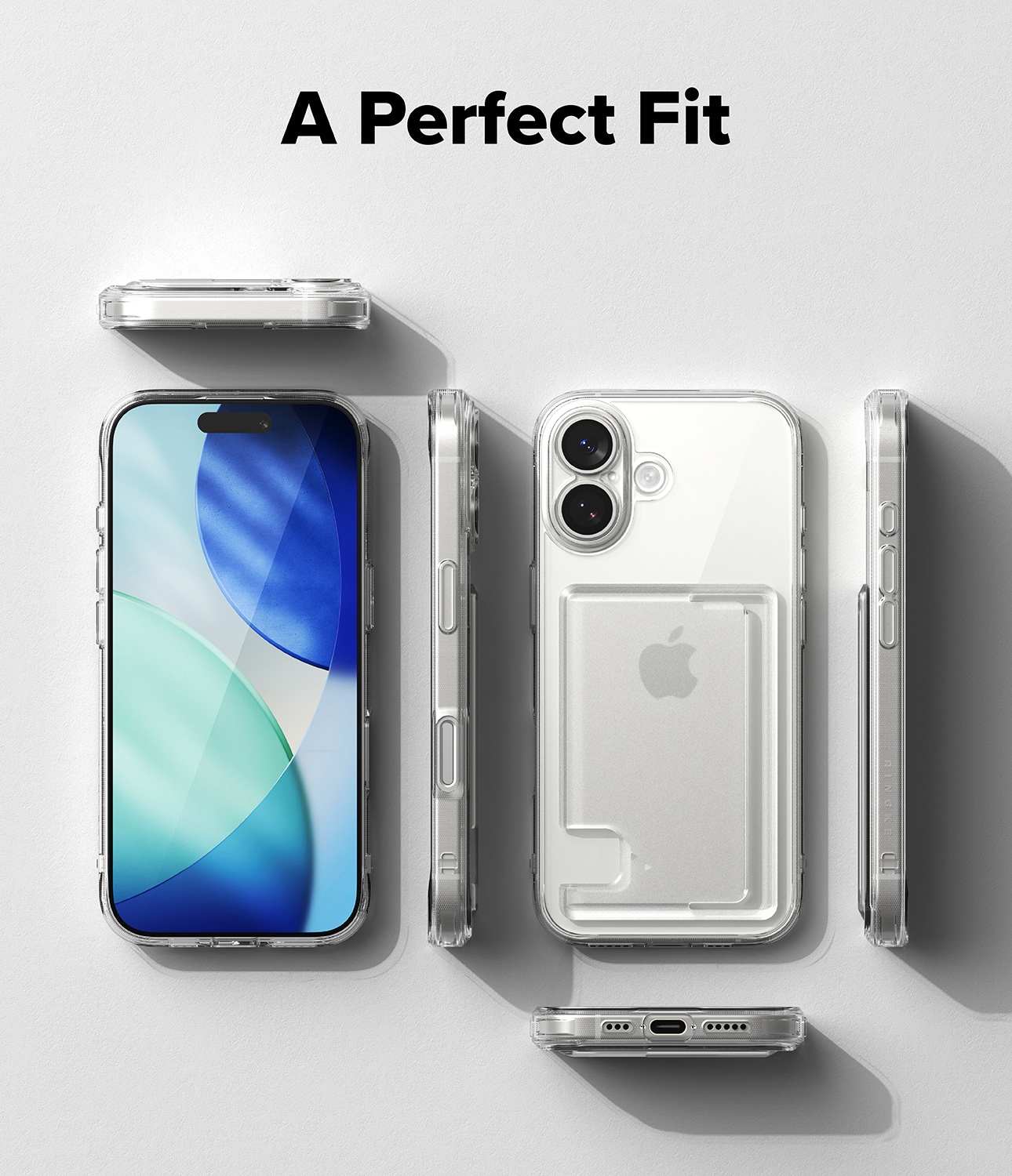 iPhone 17 Fusion cover med kortholder, Gennemsigtig