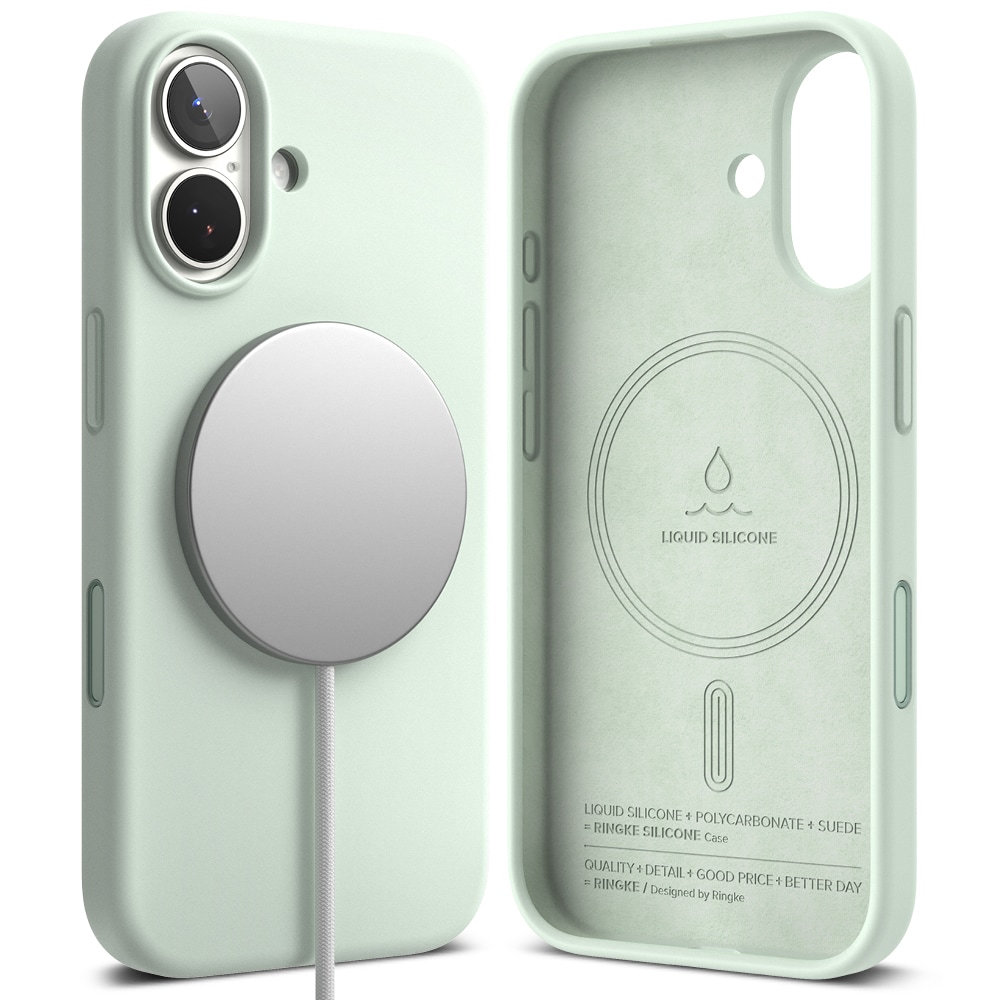 iPhone 17 MagSafe silikonecover, Soft Mint