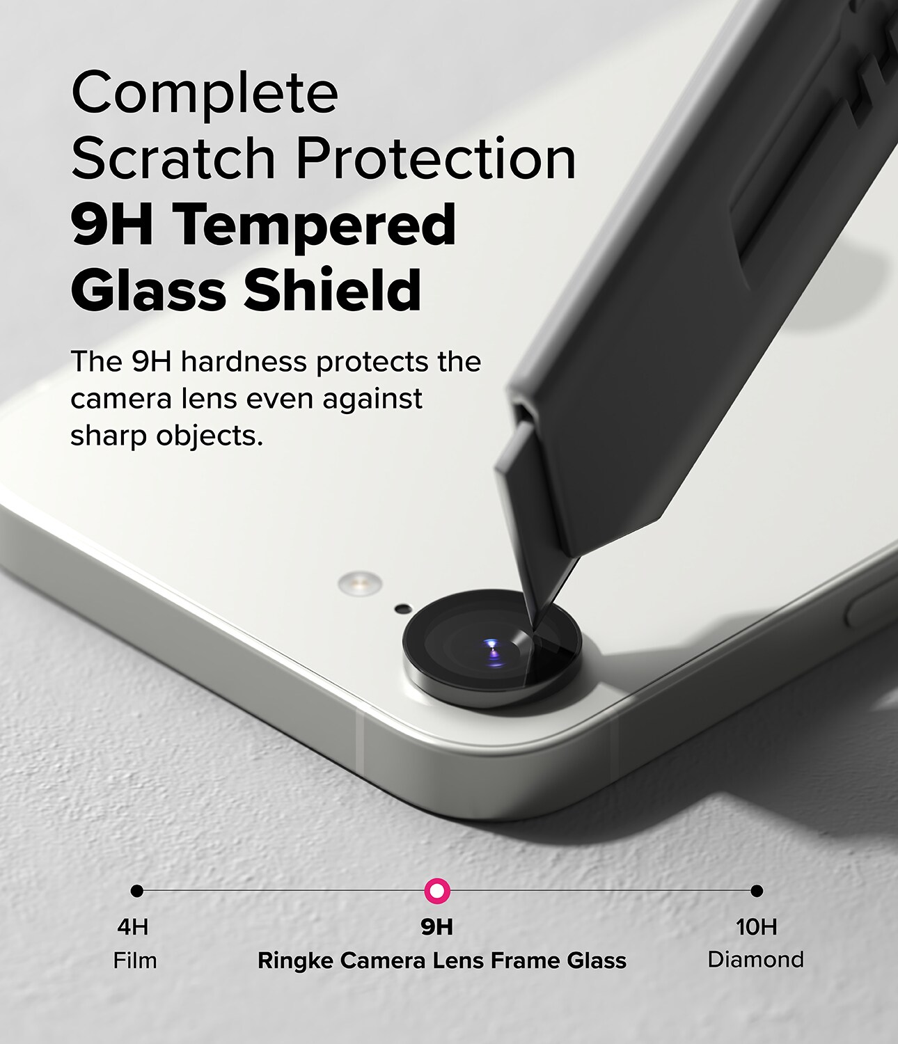 iPhone 16e 2-pak linsebeskyttere med aluminiumsramme, Sort