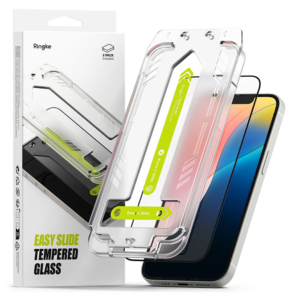 iPhone 13 Pro Skærmbeskytter i glas med monteringsramme (2-pak)