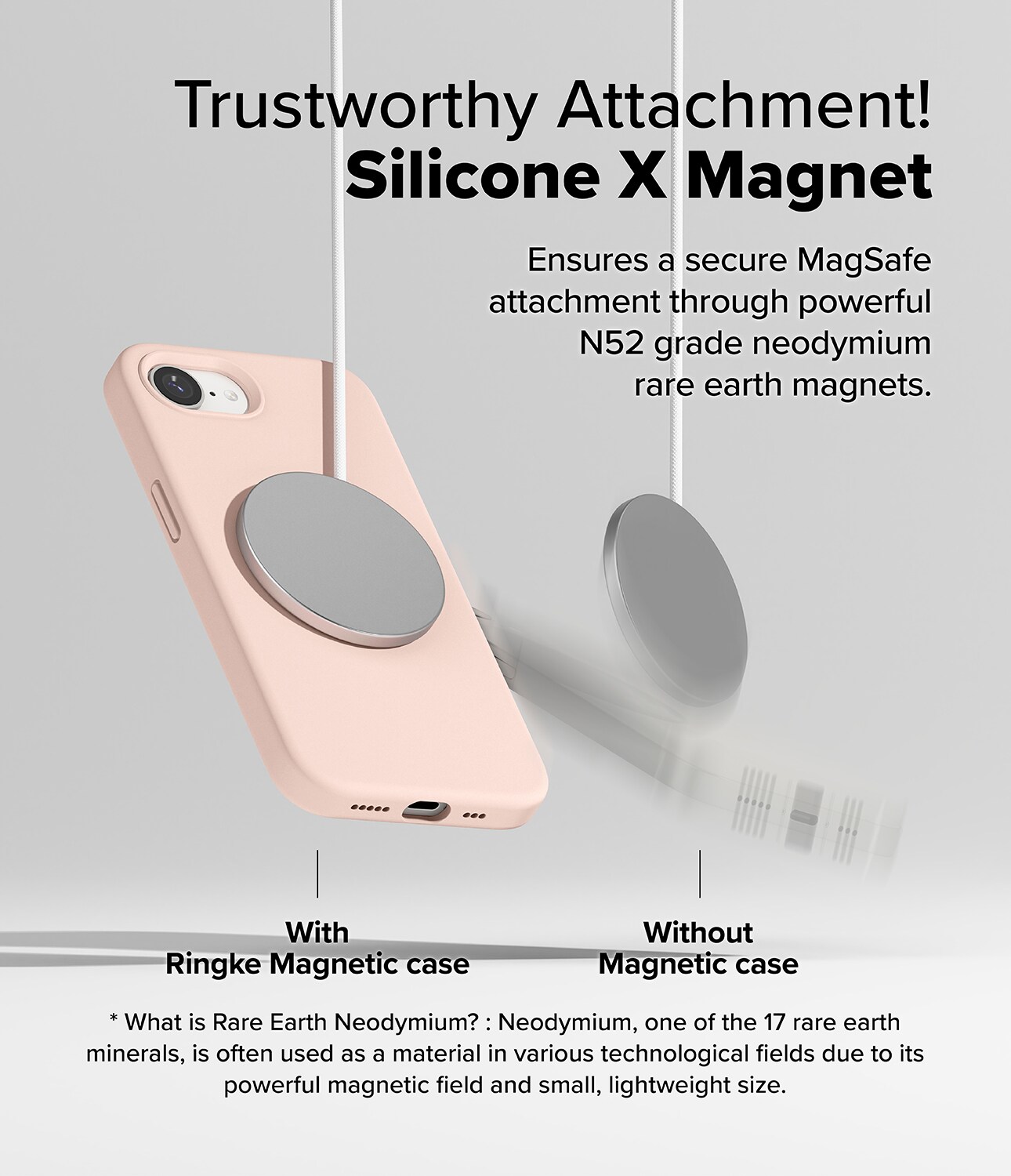 iPhone 16e MagSafe silikonecover, Pink Sand