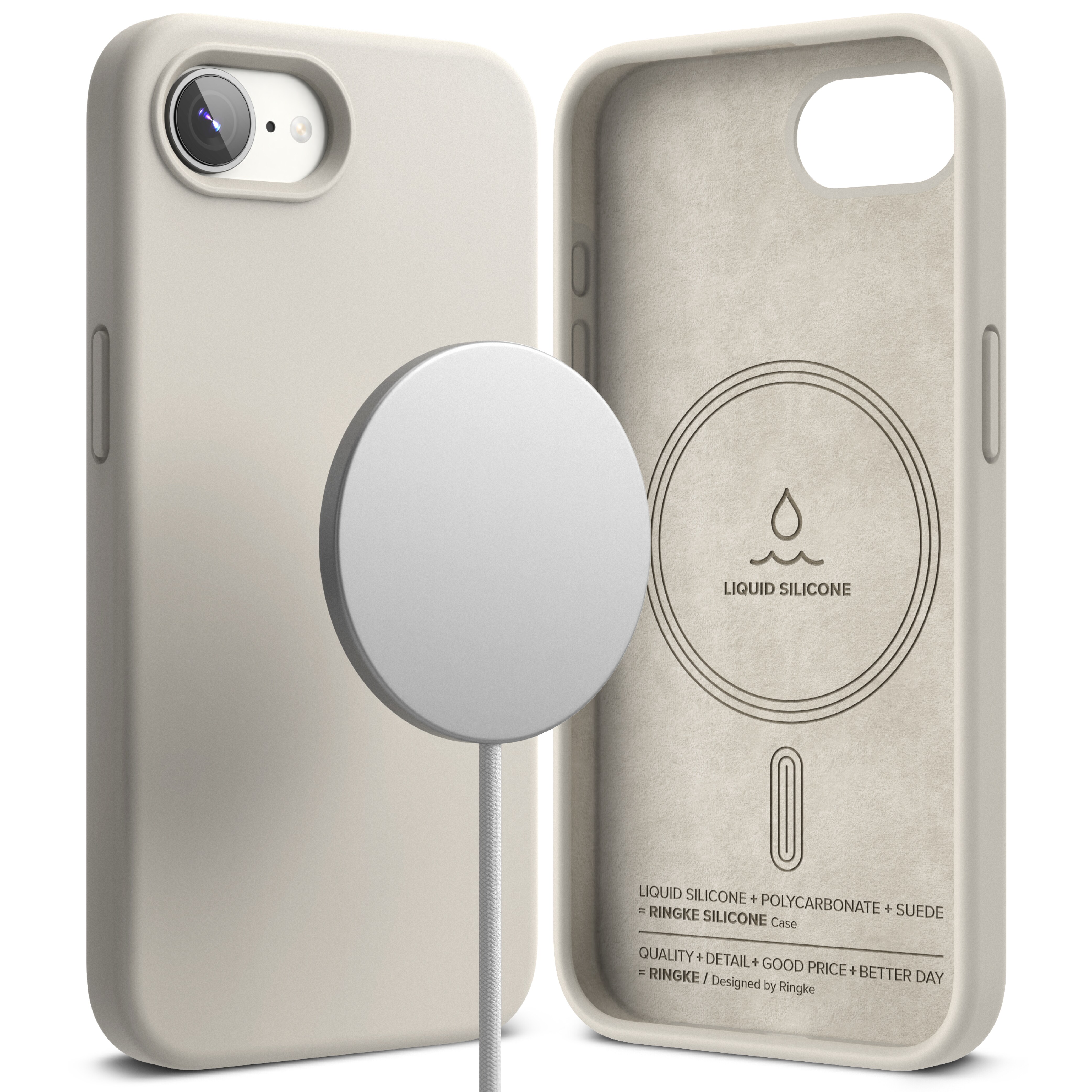 iPhone 16e MagSafe silikonecover, Stone