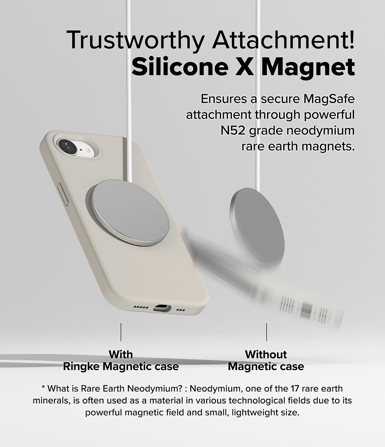iPhone 16e MagSafe silikonecover, Stone