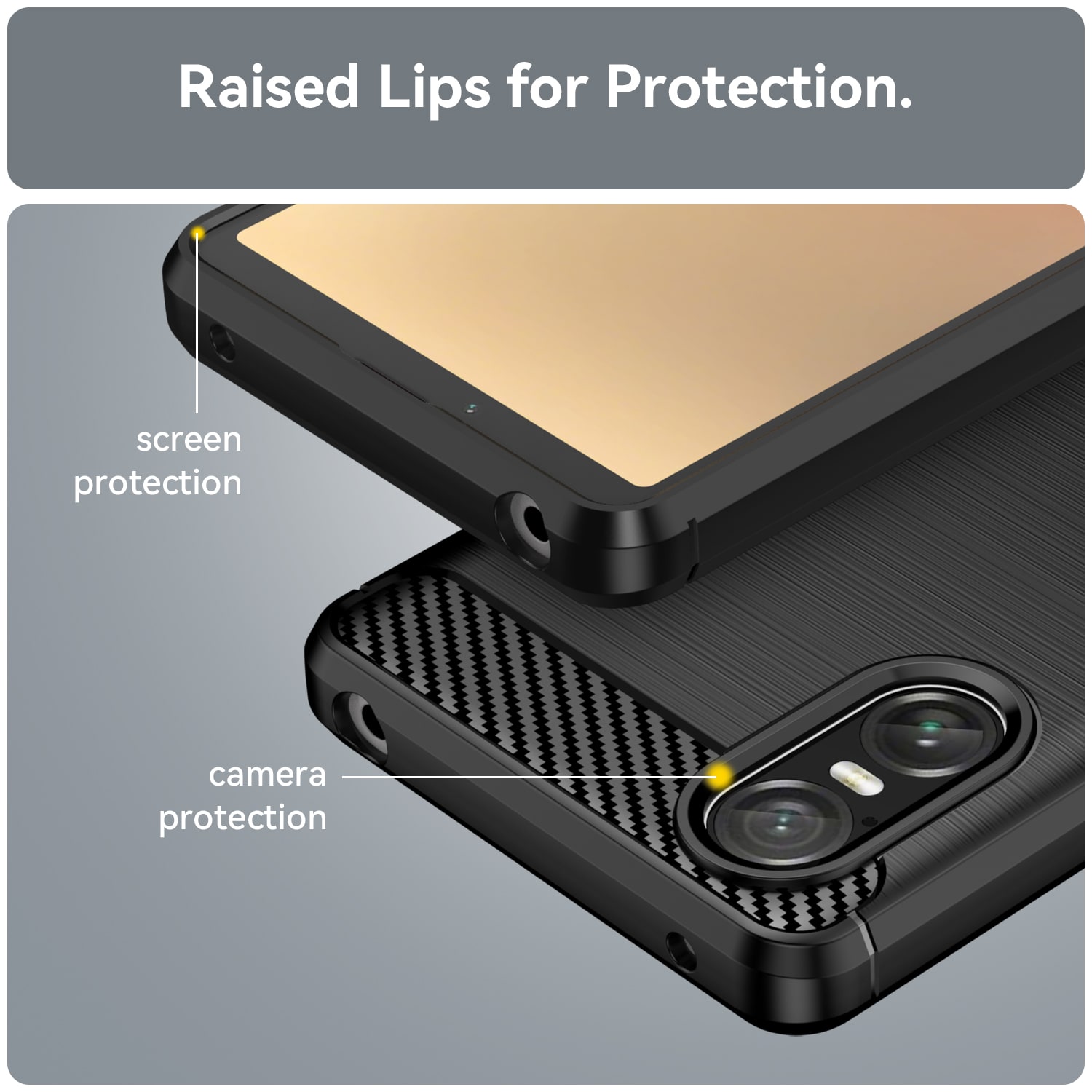 Sony Xperia 10 VI TPU-cover Brushed, Sort