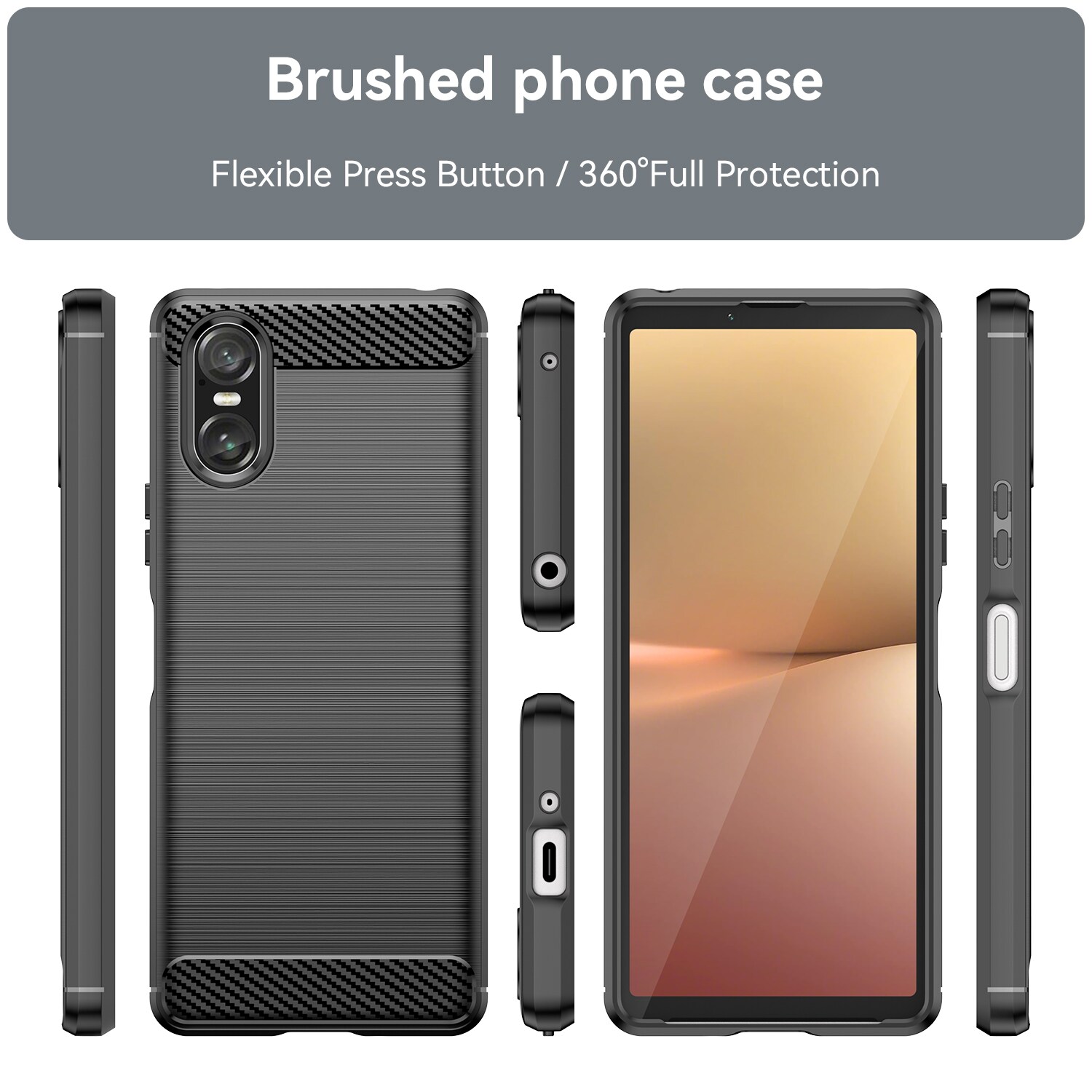 Sony Xperia 10 VI TPU-cover Brushed, Sort