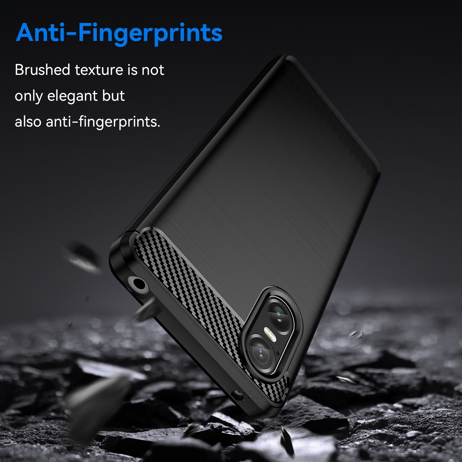 Sony Xperia 10 VI TPU-cover Brushed, Sort