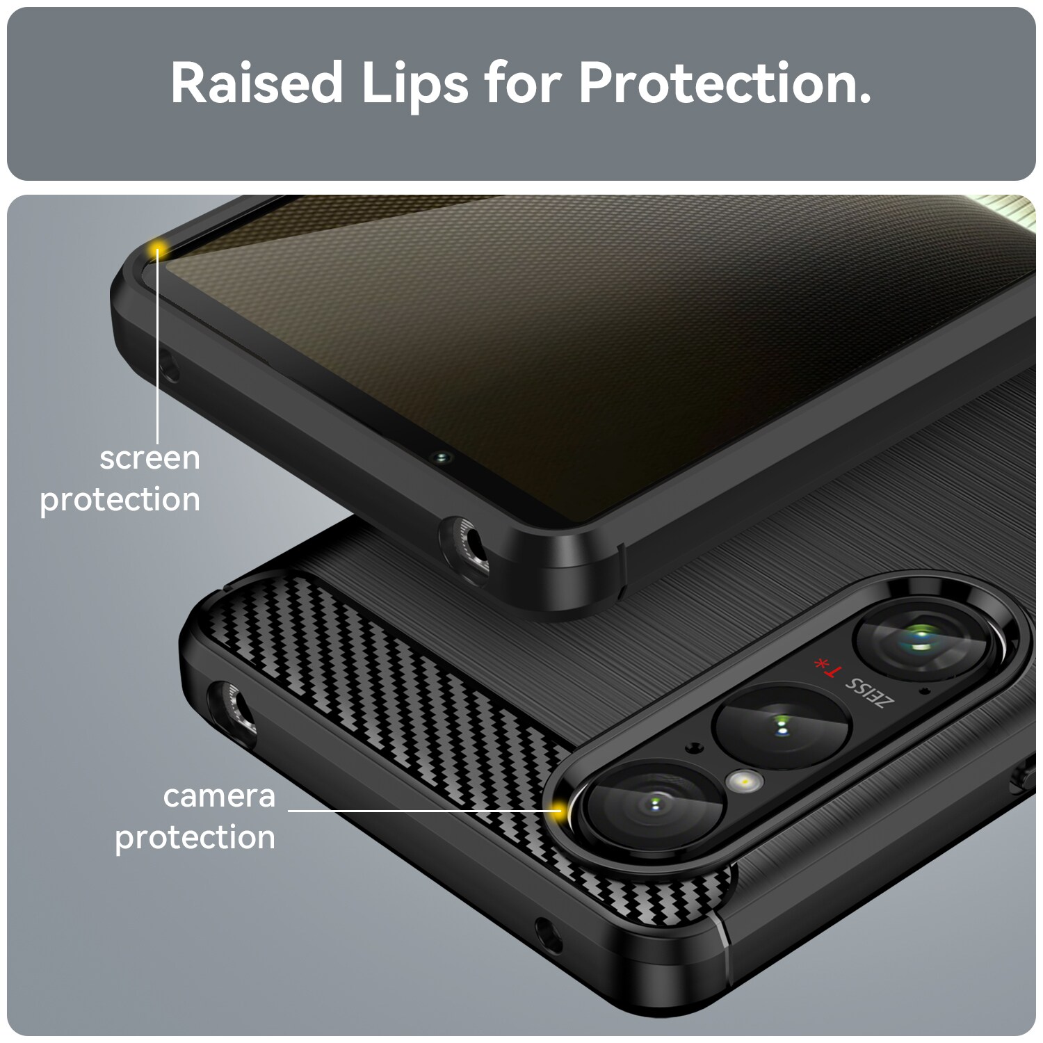 Sony Xperia 1 VI TPU-cover Brushed, Sort