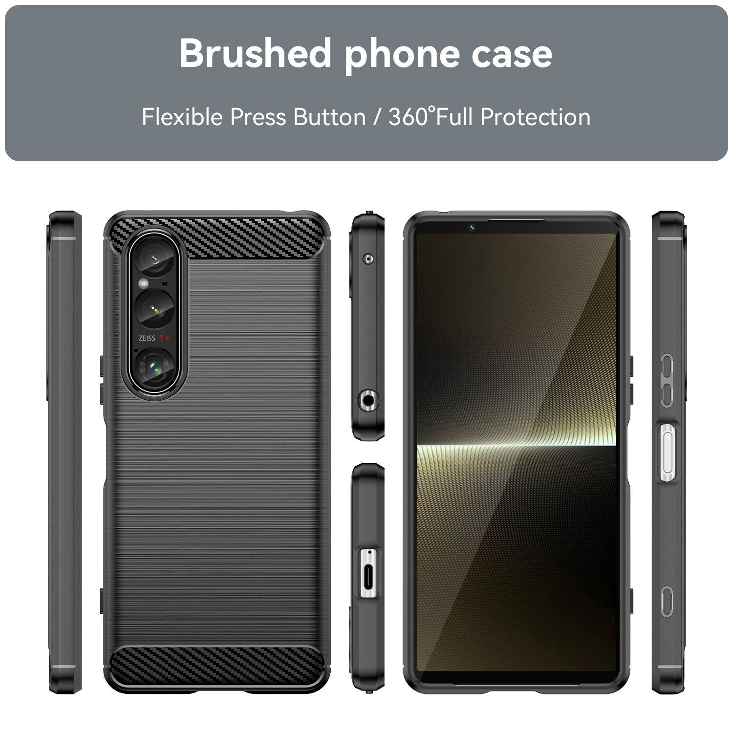 Sony Xperia 1 VI TPU-cover Brushed, Sort