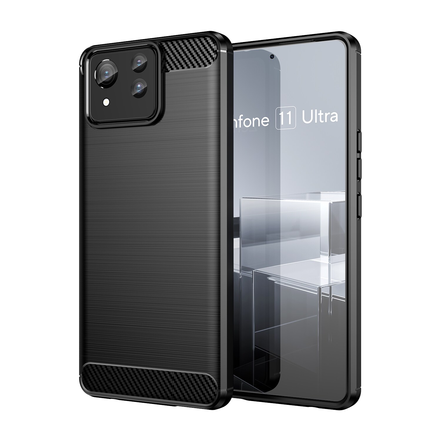 Asus Zenfone 11 Ultra TPU-cover Brushed, Sort