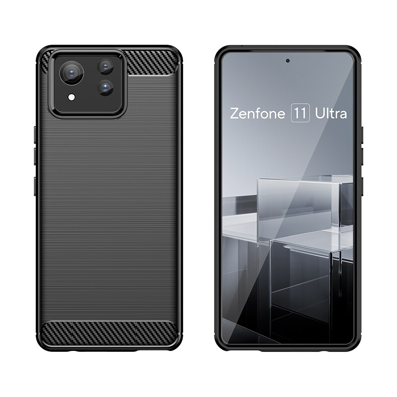 Asus Zenfone 11 Ultra TPU-cover Brushed, Sort