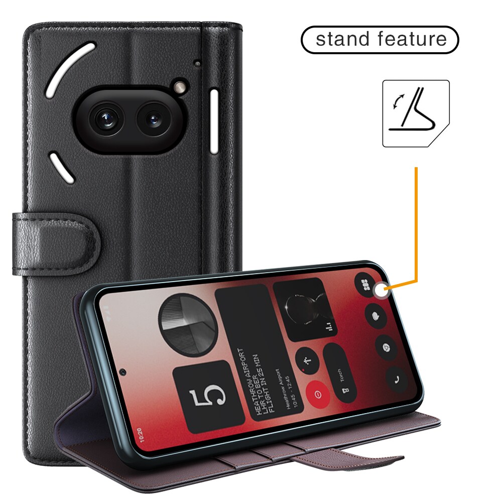 Nothing Phone 2a Slankt mobiletui i ægte læder, Sort