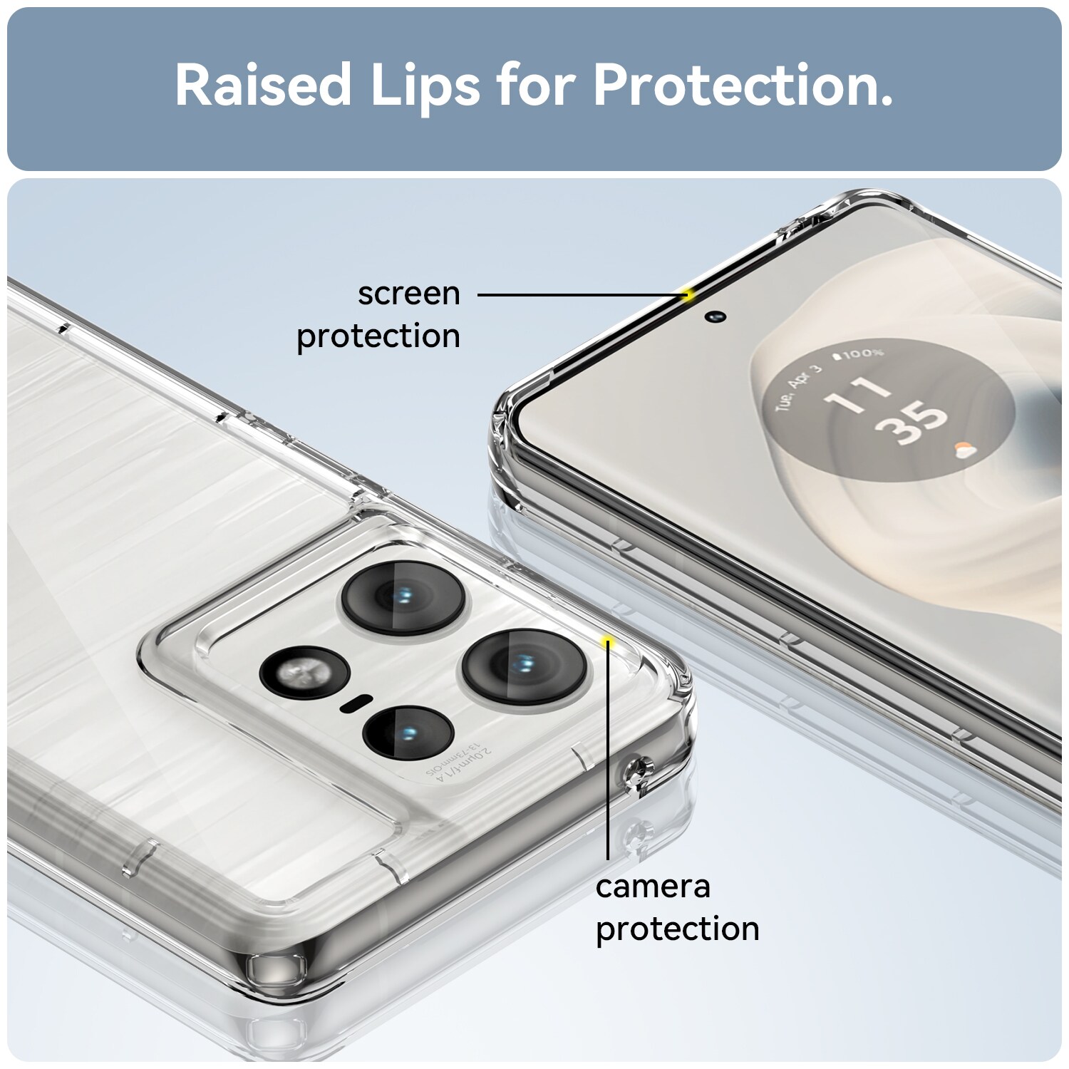 Motorola Edge 50 Pro Crystal Hybrid-cover, Gennemsigtig