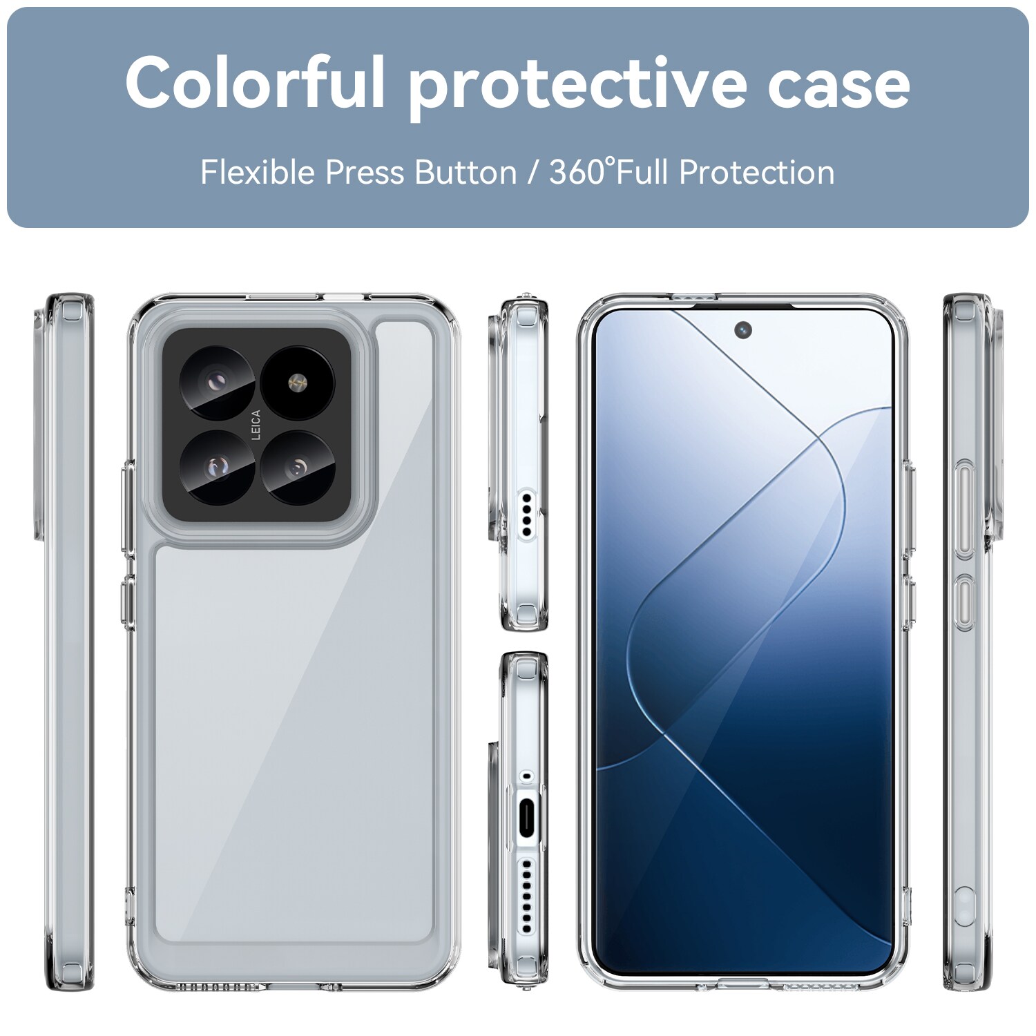 Xiaomi 14 Pro Crystal Hybrid-cover, Gennemsigtig