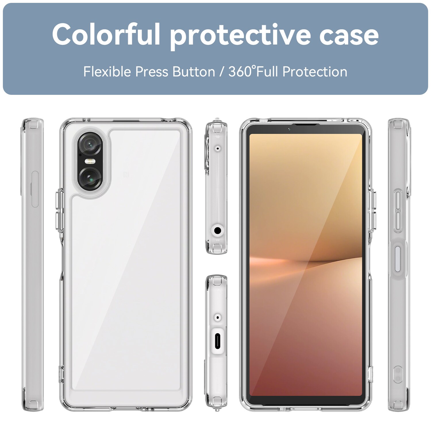 Sony Xperia 10 VI Crystal Hybrid-cover, Gennemsigtig