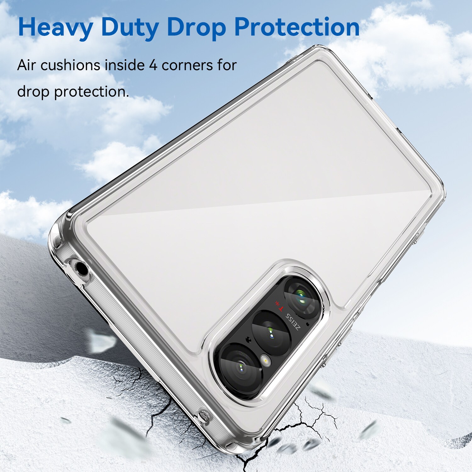 Sony Xperia 1 VI Crystal Hybrid-cover, Gennemsigtig