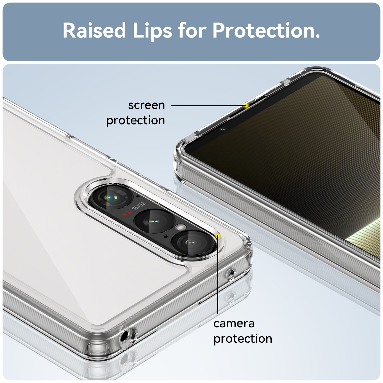 Sony Xperia 1 VI Crystal Hybrid-cover, Gennemsigtig