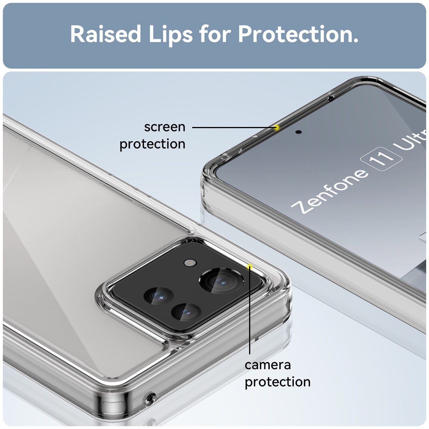 Asus Zenfone 11 Ultra Crystal Hybrid-cover, Gennemsigtig