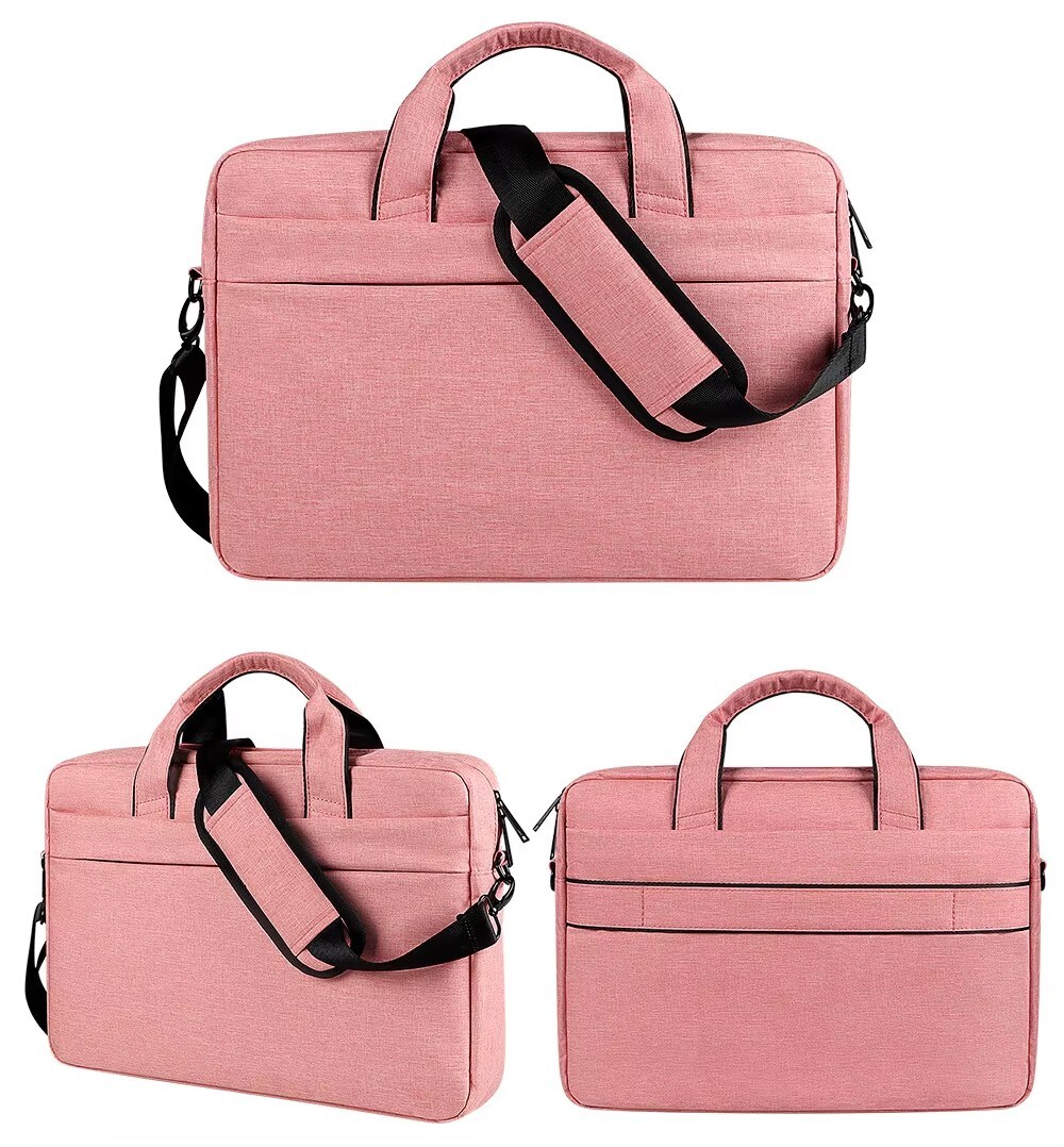13.3" laptoptaske med skulderrem, Lyserød