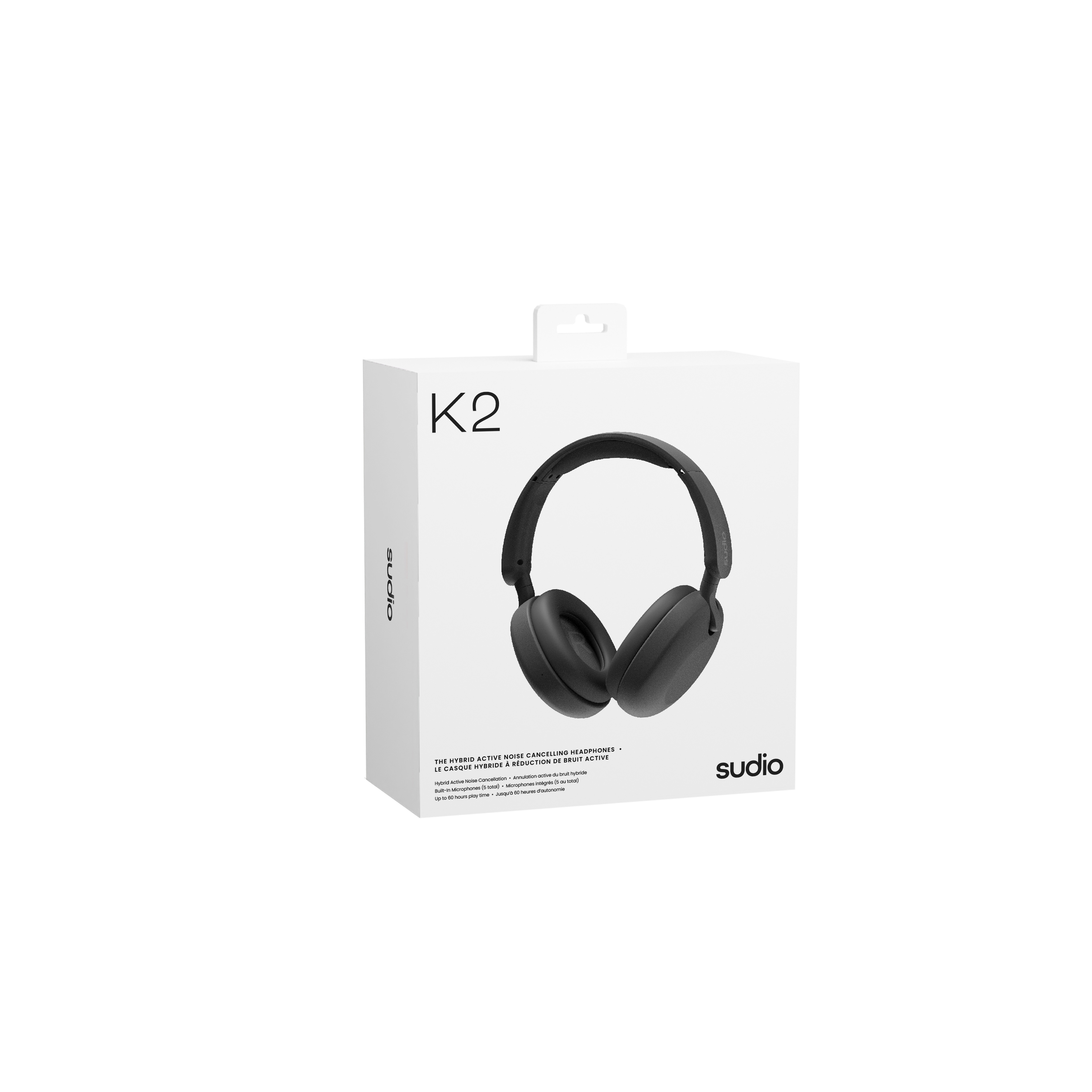 K2 trådløse over-ear høretelefoner med støjreduktion, Sort