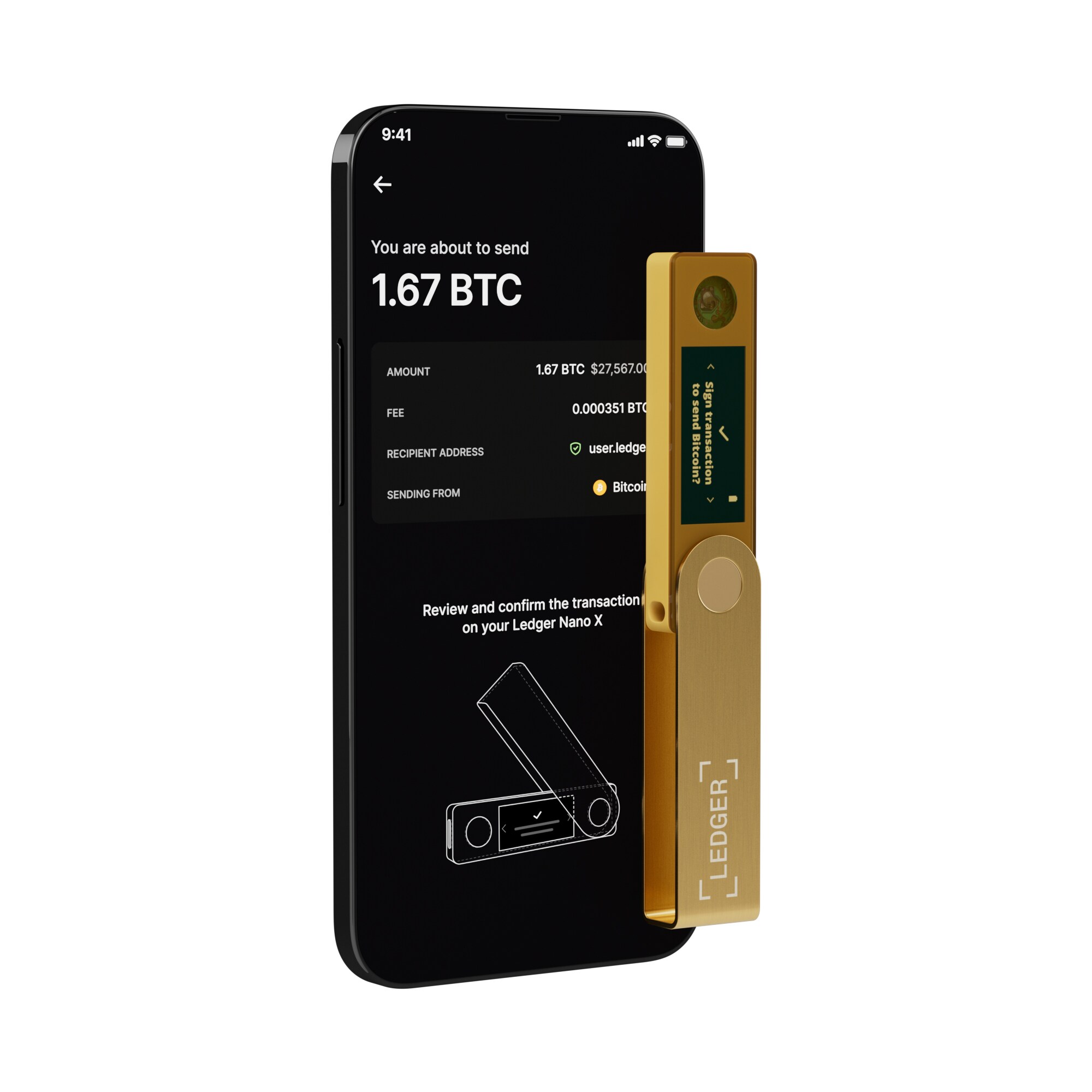 Nano X Krypto hardware pung, Guld