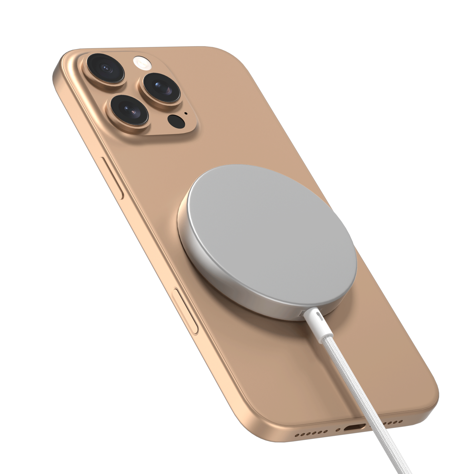 iPhone 17 Pro Max Qi2 magnetisk trådløs oplader 15W, Hvid