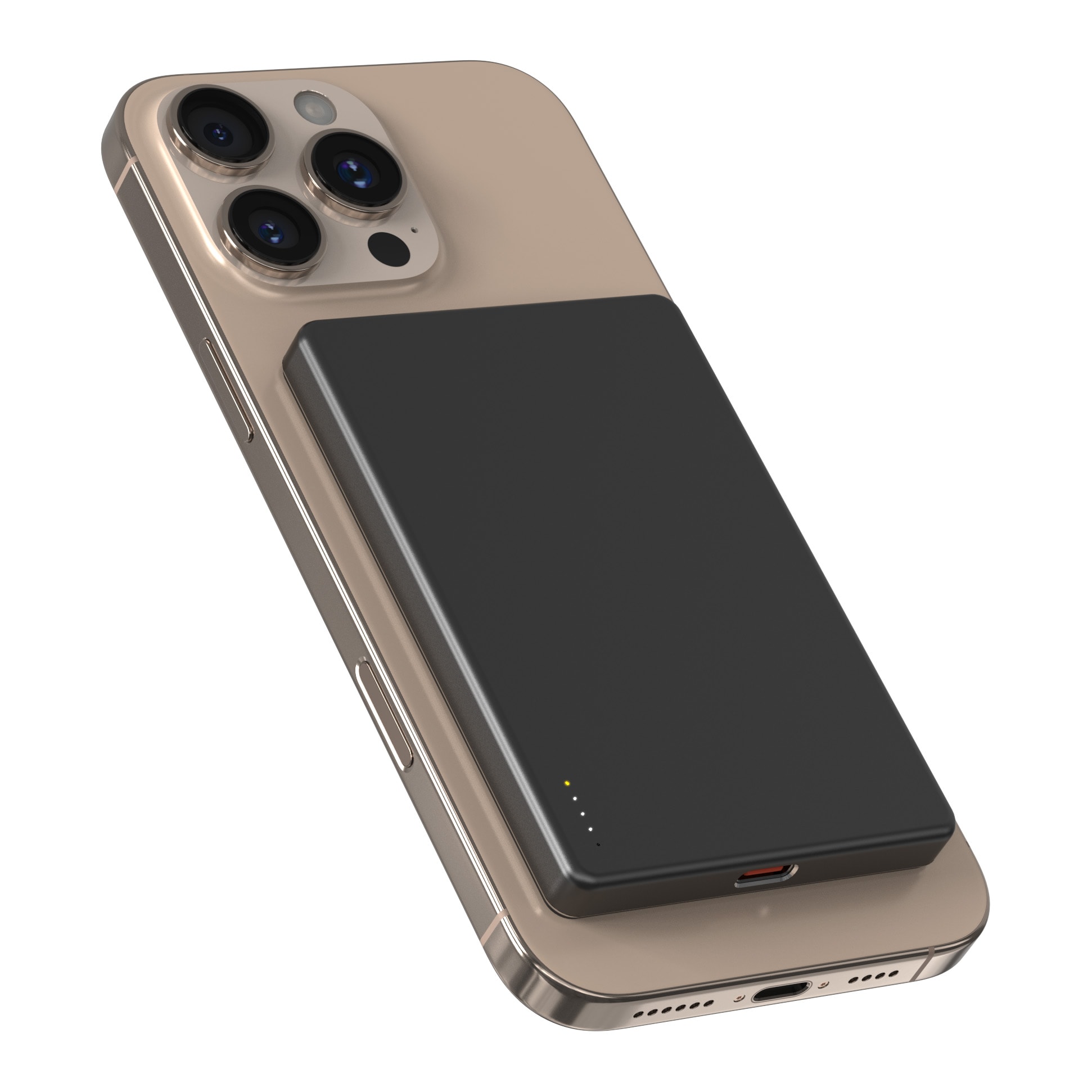 Trådløs magnetisk powerbank 5000mAh, Sort