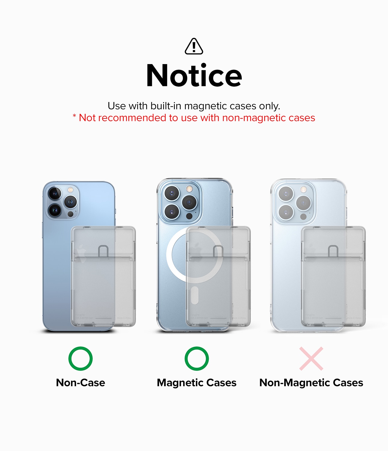 MagSafe Magnetic Stand Card Slot kortholder, Clear Mist