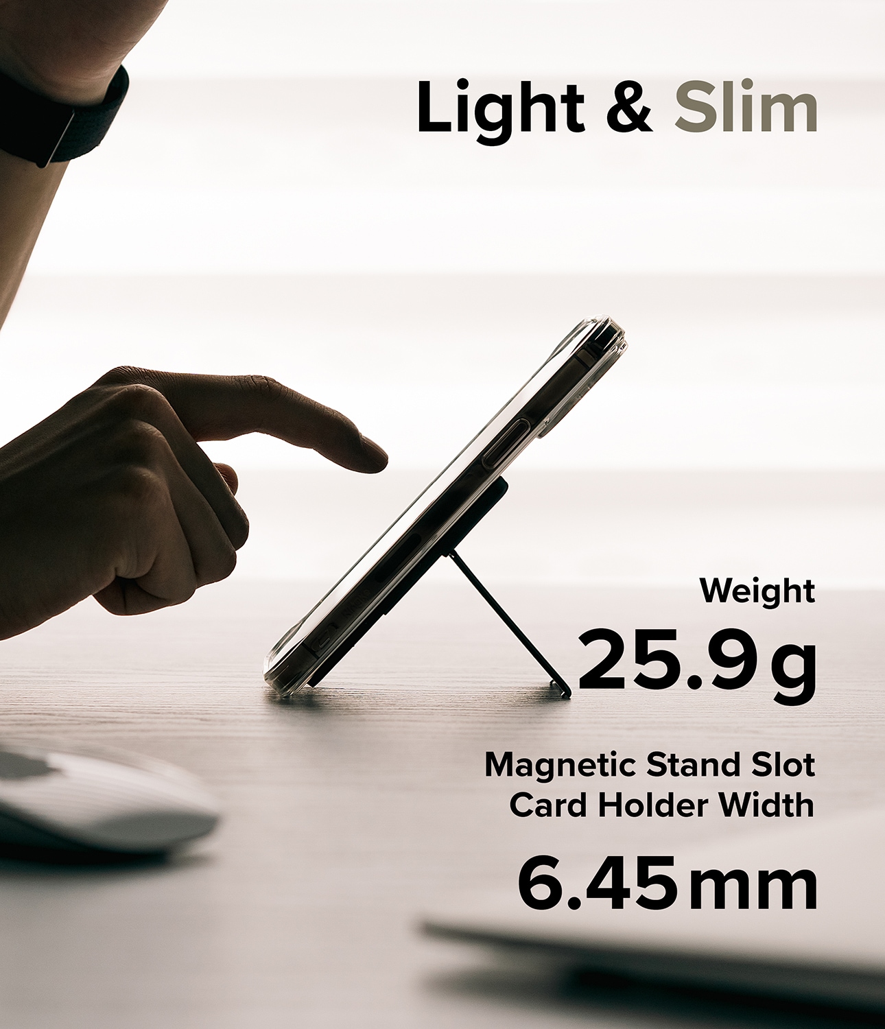 MagSafe Magnetic Stand Card Slot kortholder, Clear Mist