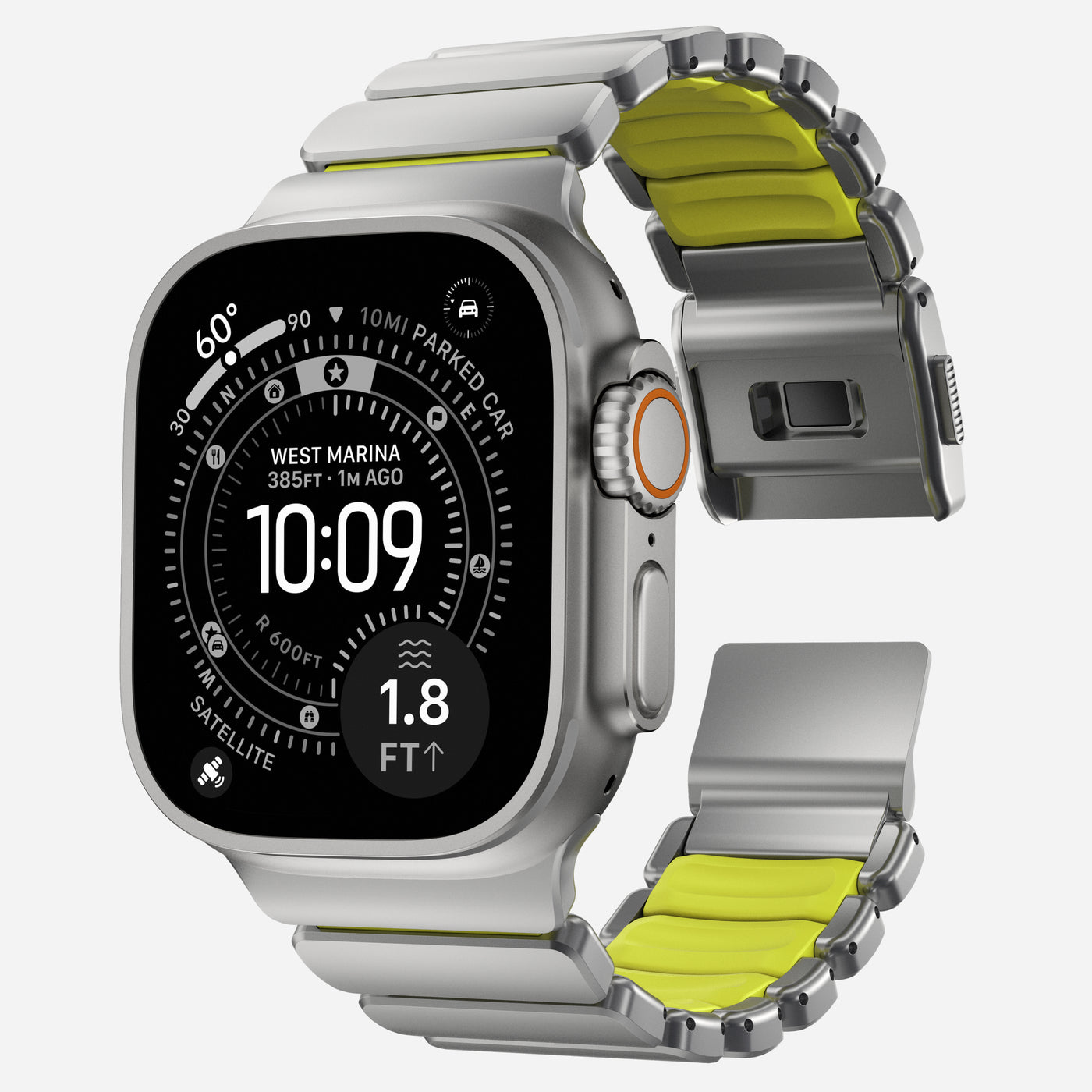 Apple Watch Ultra 49mm 3rd Gen Armbånd Stratos, Natural Titanium - Volt